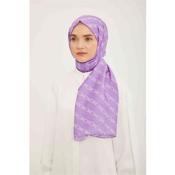 Armine SYR25112 Trend Pure Lina Mor Renk Zincir Desen Kadın Şal