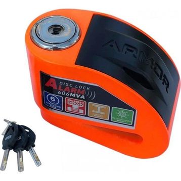 Armor 606 MVA Paslanmaz Çelik Alarmlı 6 mm Turuncu Disk Kilidi
