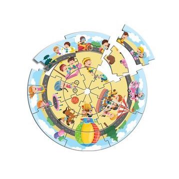 Arnas Toys 5166 Funny World Eğitici Dünya Puzzle 24 Parça Karton Puzzle