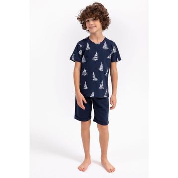 Arnetta 1993 Lacivert Sailor Erkek Çocuk Bermuda Pijama Takımı