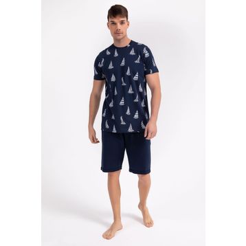 Arnetta 1993 Lacivert Sailor Erkek Çocuk Bermuda Pijama Takımı