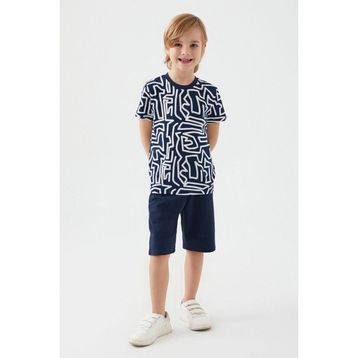 Arnetta 2506 Maze Lacivert Erkek Çocuk Bermuda Pijama Takımı