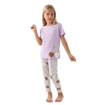 Arnetta 2884 Lila Kısa Kol Kız Çocuk Pijama Takımı