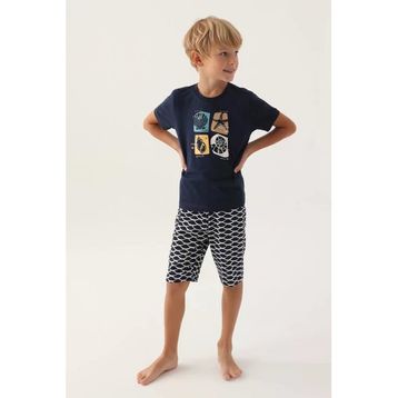 Arnetta 2981 Lacivert Erkek Çocuk Şortlu Pijama Takımı