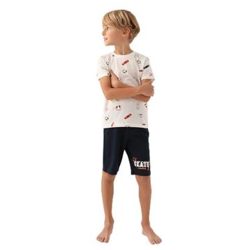Arnetta 2984 Krem Erkek Çocuk Bermuda Pijama Takımı