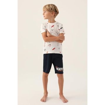 Arnetta 2984 Krem Erkek Çocuk Bermuda Pijama Takımı
