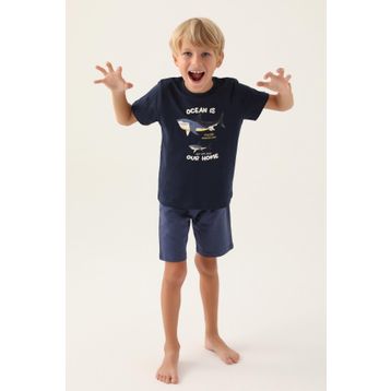 Arnetta 2995 Lacivert Erkek Çocuk Bermuda Pijama Takımı