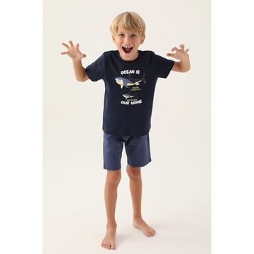 Arnetta 2995 Lacivert Erkek Çocuk Bermuda Pijama Takımı