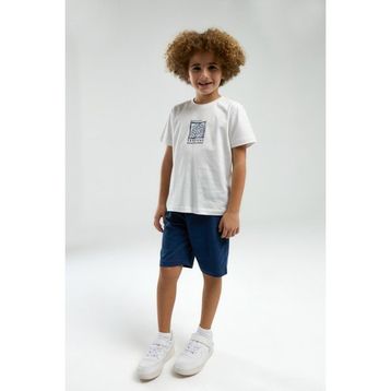 Arnetta 3304 Erkek Çocuk Beyaz Kısa Kollu Şortlu Bermuda Pijama Takım