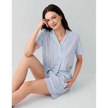 Arnetta 3601-S Kadın Gömlek Pijama Şort Takım