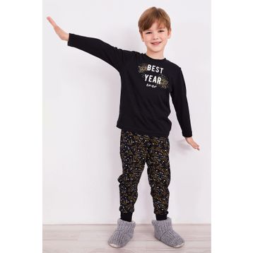 Arnetta Best Year Energy Siyah Uzun Kol Erkek Çocuk Pijama Takım