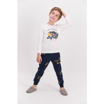 Arnetta Little Hoglet Krem Uzun Kol Erkek Çocuk Pijama Takımı