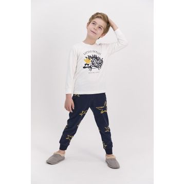 Arnetta Little Hoglet Krem Uzun Kol Erkek Çocuk Pijama Takımı