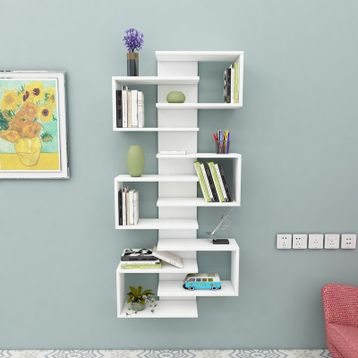 Arnetti Beyaz Lotus Kitaplık ve Duvar Rafı