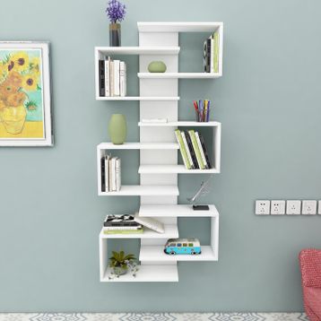 Arnetti Beyaz Lotus Kitaplık ve Duvar Rafı