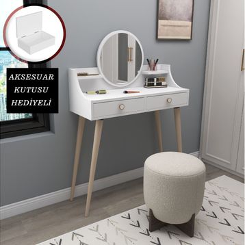 Arnetti Roys Beyaz Makyaj Masası