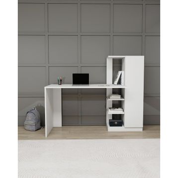 Arnetti Yağız Beyaz Dolaplı Çalışma Masası