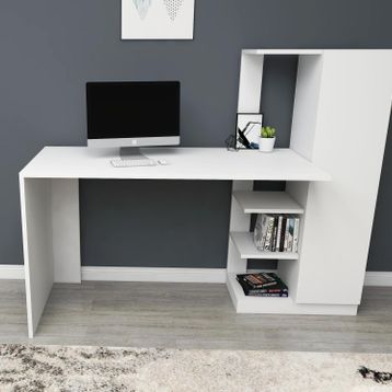 Arnetti Yağız Beyaz Dolaplı Çalışma Masası