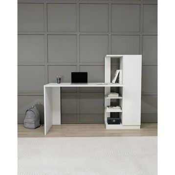 Arnetti Yağız Beyaz Dolaplı Çalışma Masası