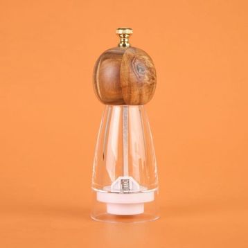 Arow 20 cm Kahverengi Şeffaf Akrilik Tuz Karabiber Öğütücü