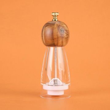 Arow 20 cm Kahverengi Şeffaf Akrilik Tuz Karabiber Öğütücü