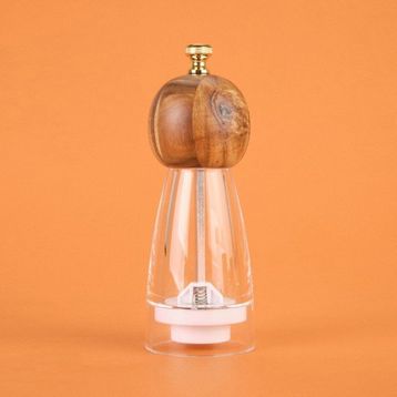 Arow 20 cm Kahverengi Şeffaf Akrilik Tuz Karabiber Öğütücü