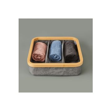 Arow 30x30 cm Gri 3 Bölmeli Katlanabilir Sepet