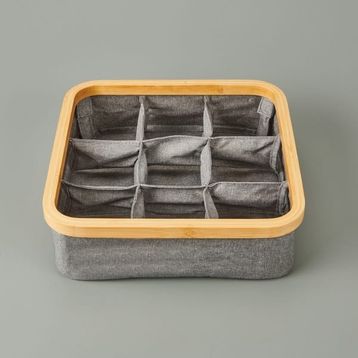 Arow 30x30 cm Gri 9 Bölmeli Katlanabilir Sepet