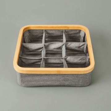 Arow 30x30 cm Gri 9 Bölmeli Katlanabilir Sepet