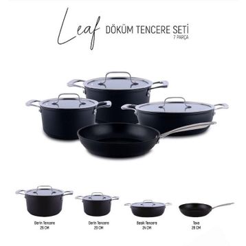 Arow Leaf Dokum 7 Parça Tencere Seti