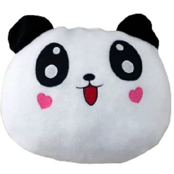 Arsimo Panda Figürlü Kalp Yanaklı Sevimli Peluş Yastık Minnoş Yavru Panda Tasarımlı Dekoratif Yastık