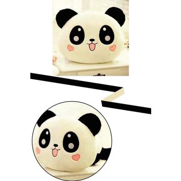 Arsimo Panda Figürlü Kalp Yanaklı Sevimli Peluş Yastık Minnoş Yavru Panda Tasarımlı Dekoratif Yastık