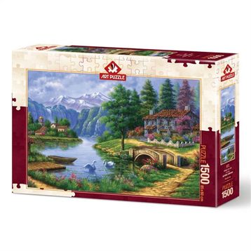 Art 1500 Parça Göl Köy Puzzle