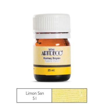 Art Deco 51 Limon Sarısı Kumaş Boyası