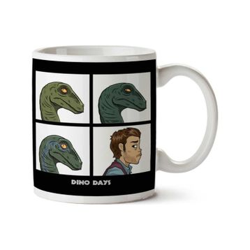Art Hediye 01 Dino Days Jurassic Park Gorillaz Iki Tarafı Baskılı Kupa Bardak