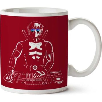 Art Hediye 01 Dj Deadpool Iki Tarafı Baskılı Kupa Bardak