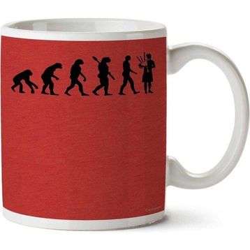 Art Hediye 01 Evolution Bagpipe Iki Tarafı Baskılı Kupa Bardak