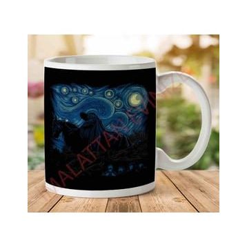 Art Hediye 1-2087 Starry Night In Middle Earth Lord Of The Rings İki Tarafı Baskılı Kupa Bardak