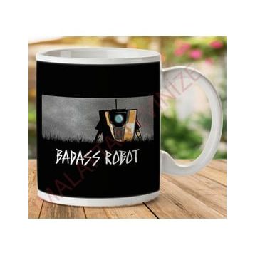 Art Hediye 1-678 Badass Robot İki Tarafı Baskılı Kupa Bardak