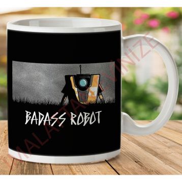 Art Hediye 1-678 Badass Robot İki Tarafı Baskılı Kupa Bardak