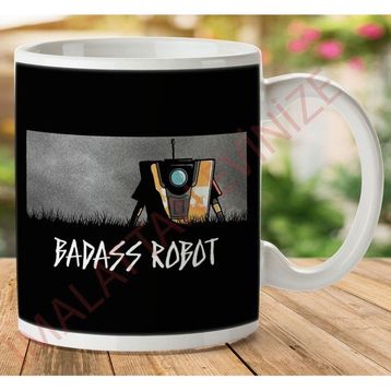 Art Hediye 1-678 Badass Robot İki Tarafı Baskılı Kupa Bardak
