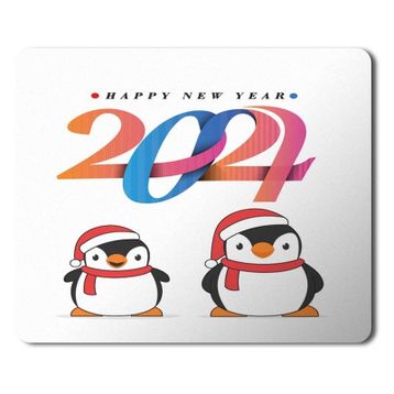 Art Hediye 2024 Happy New Years Penguenler 23x19 cm Mouse Pad