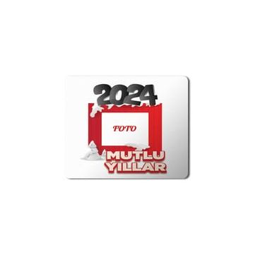 Art Hediye 2024 Mutlu Yıllar Foto Yazı 23x19 cm Mouse Pad