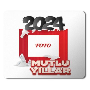 Art Hediye 2024 Mutlu Yıllar Foto Yazı 23x19 cm Mouse Pad