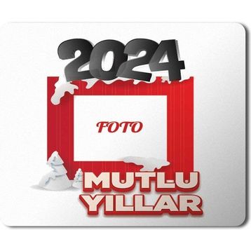 Art Hediye 2024 Mutlu Yıllar Foto Yazı 23x19 cm Mouse Pad