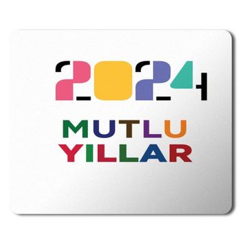 Art Hediye 2024 Mutlu Yıllar Renksel 23x19 cm Mouse Pad