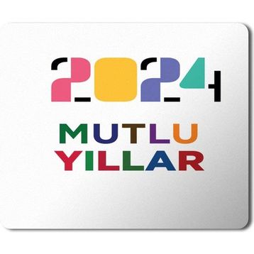 Art Hediye 2024 Mutlu Yıllar Renksel 23x19 cm Mouse Pad