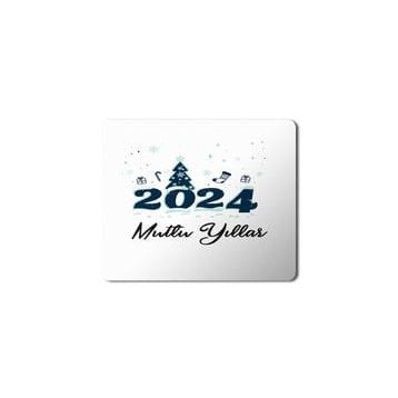 Art Hediye 2024 Mutlu Yıllar Yazı Çam Ağacı 23x19 cm Mouse Pad