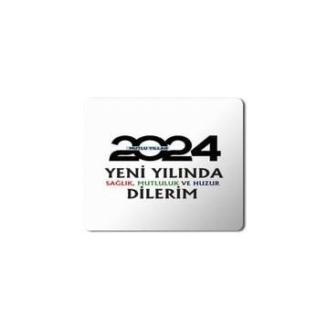 Art Hediye 2024 Mutlu Yıllar Yeni Yılında Huzur Dilerim 23x19 cm Mouse Pad