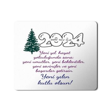 Art Hediye 2024 Yeni Yılın Kutlu Olsun Çam Ağacı 23x19 cm Mouse Pad